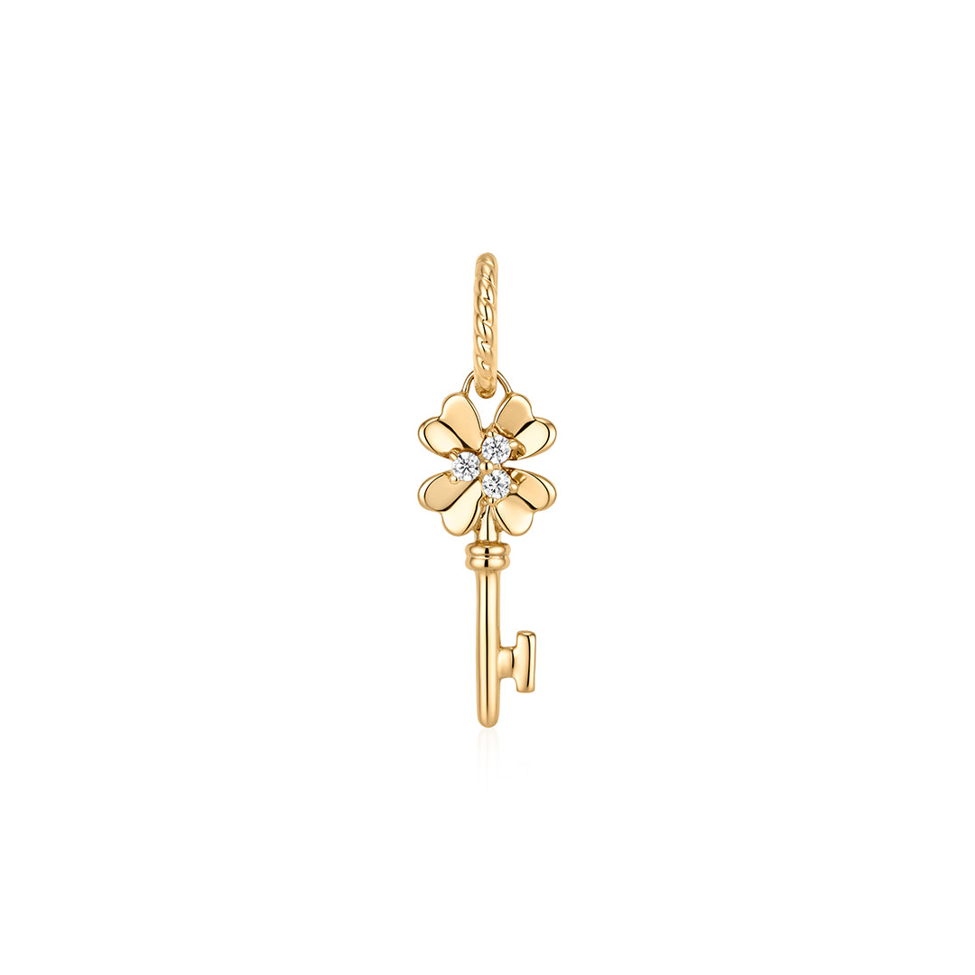 Lab-Grown Diamond Key Charm Pendant