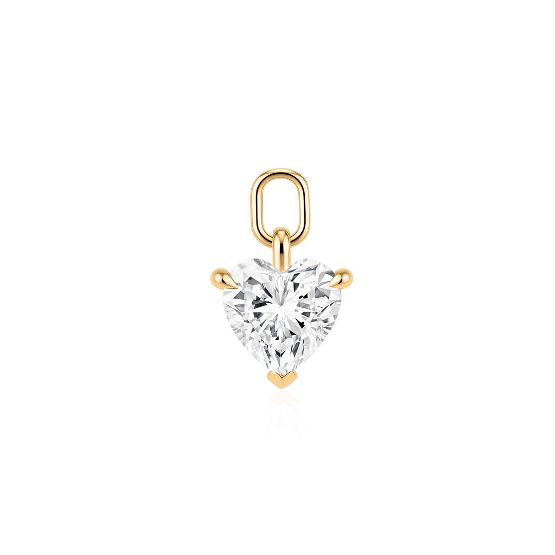 Heart-Cut Lab-Grown Diamond Solitaire Charm