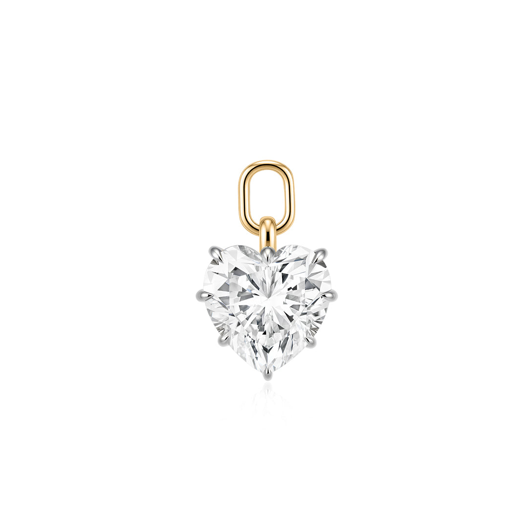 Two-Tone Heart Lab-Grown Diamond Chain Charm