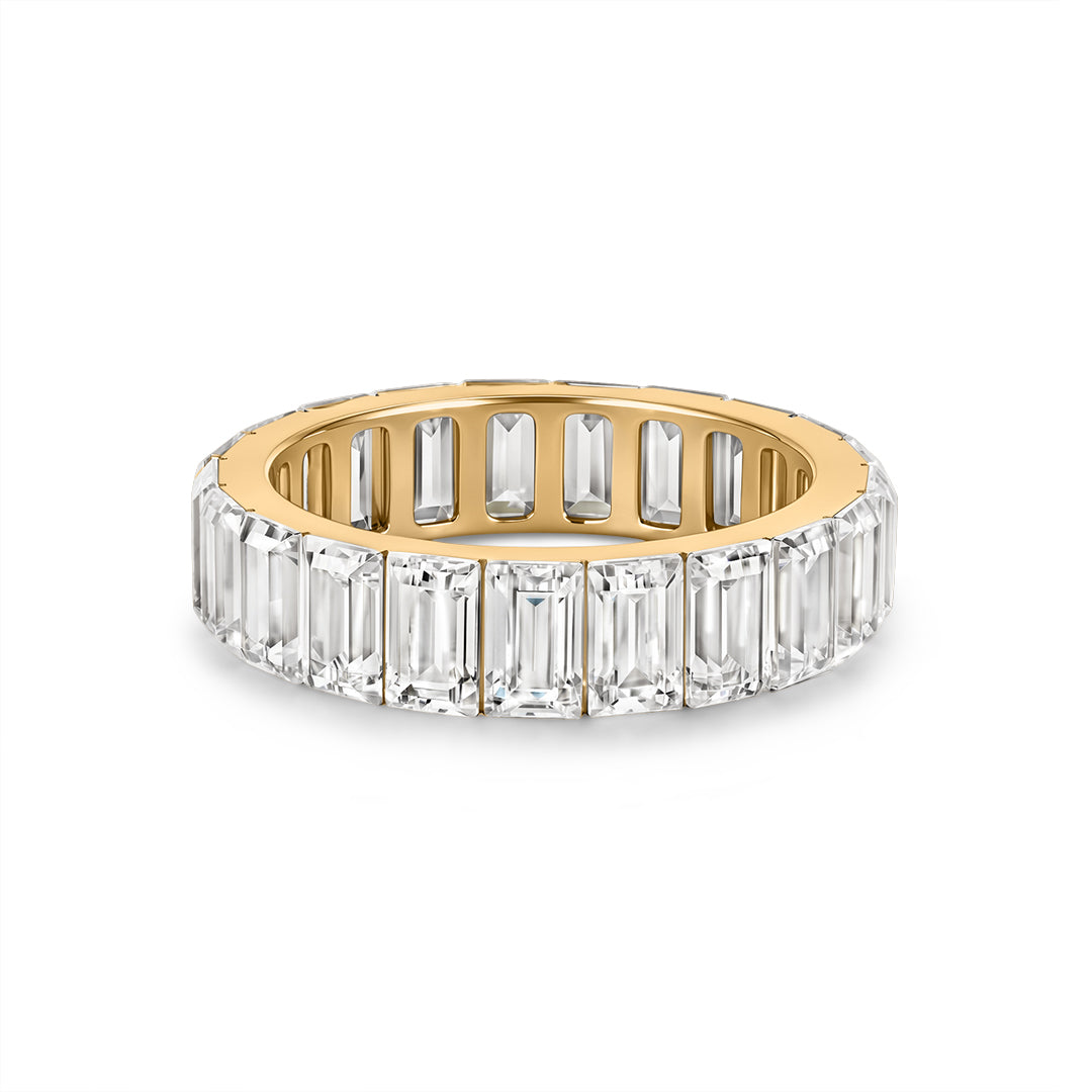 Invisible-Set Baguette Lab Diamond Wedding Band