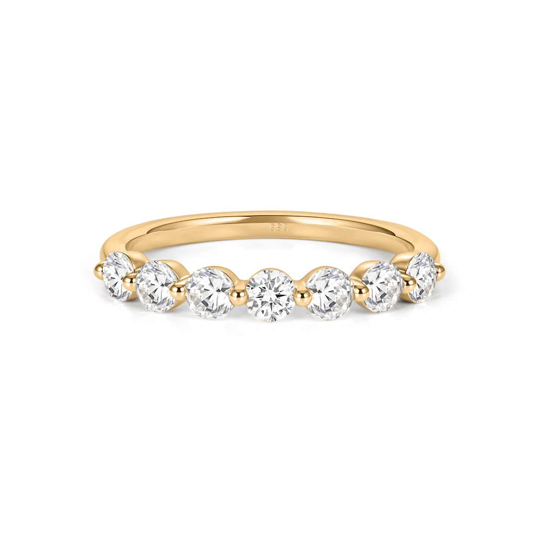 Round Natural Diamond Half-Eternity Band