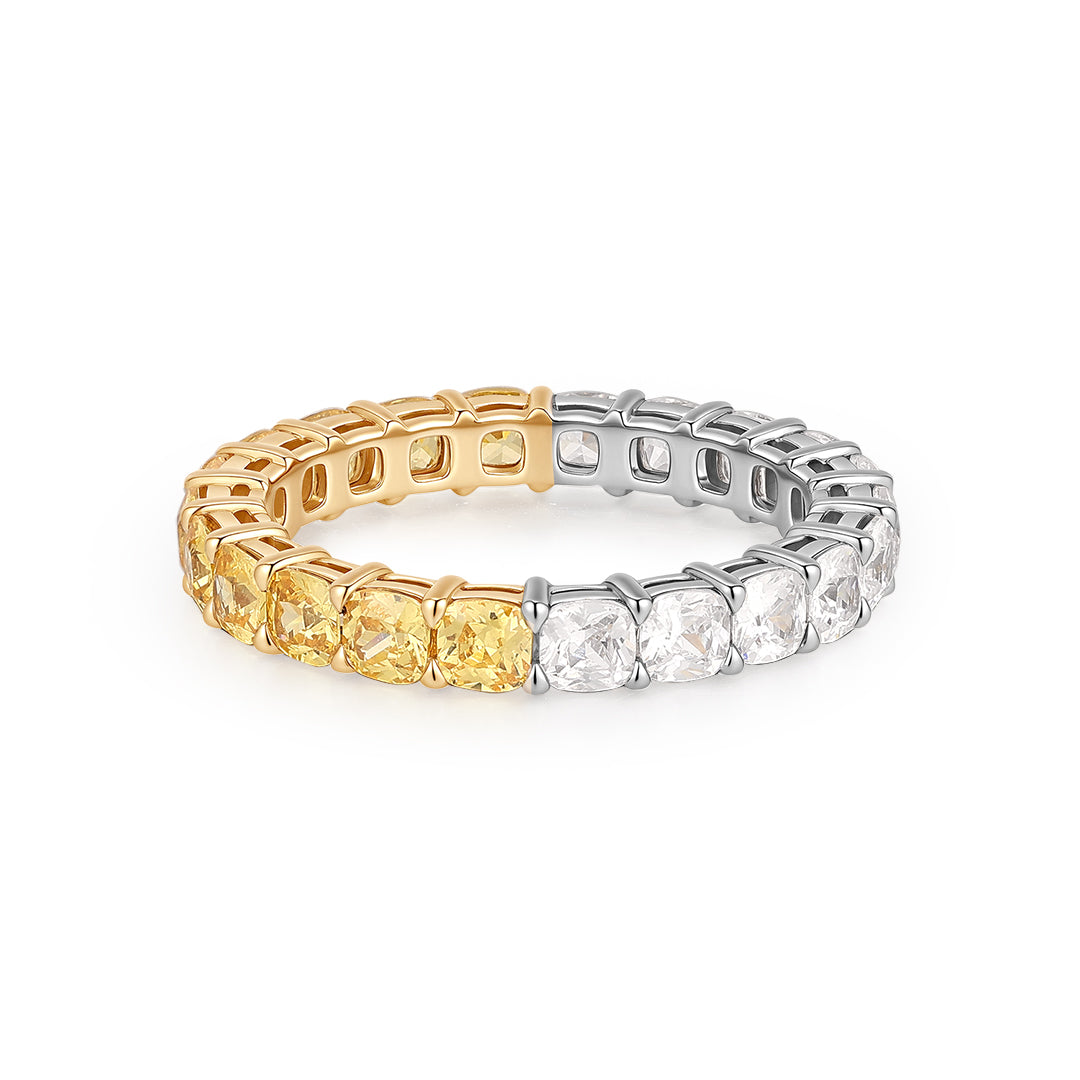 Two-Tone Cushion Lab-Grown Diamond Eternity Band