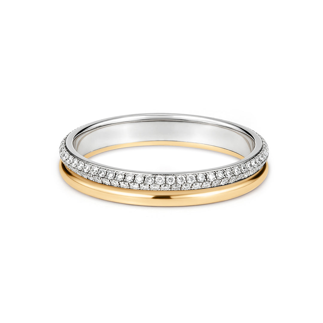 Two-Tone Lab-Grown Diamond Pavé Ring