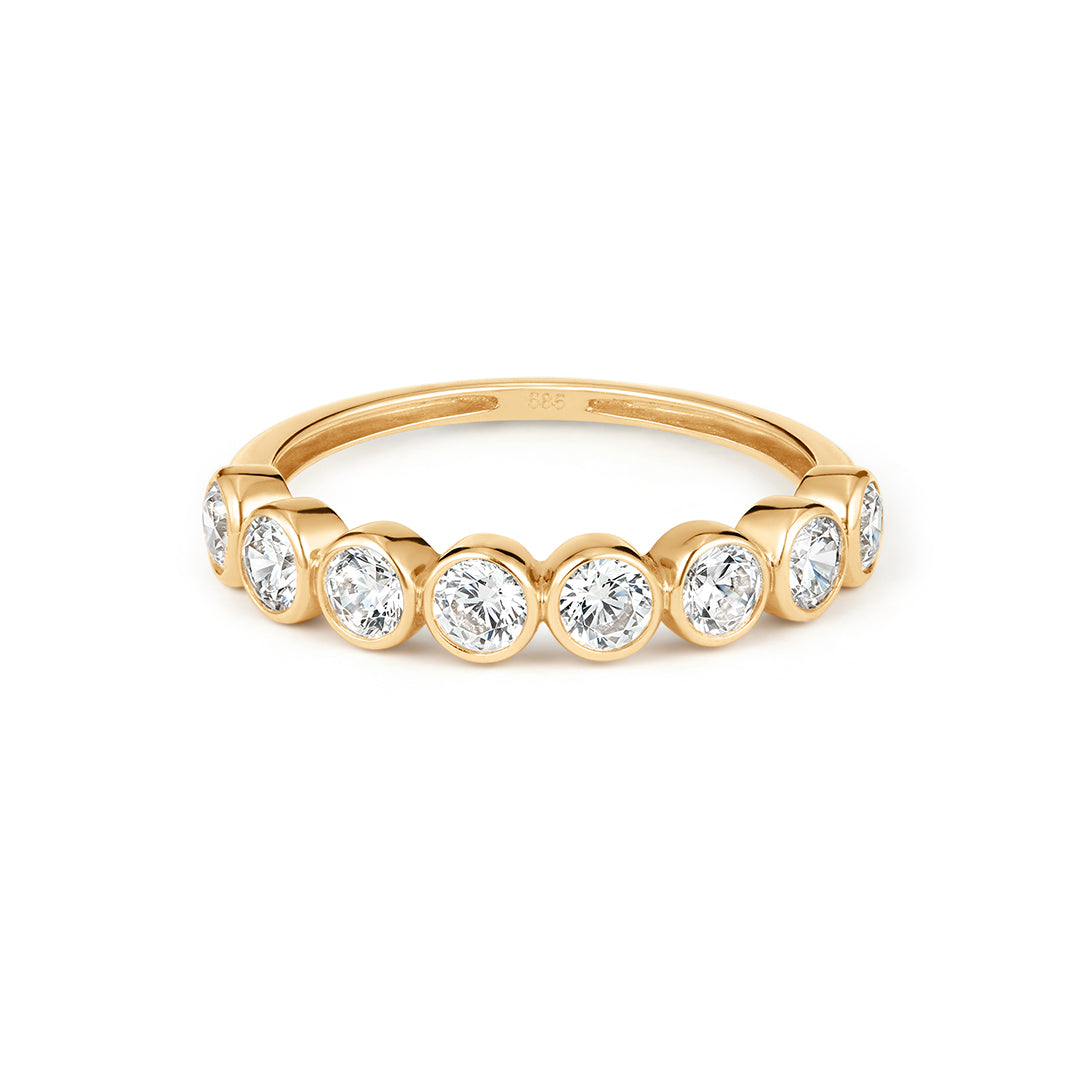 Bezel-Set Round Lab-Grown Diamond Half-Eternity Band