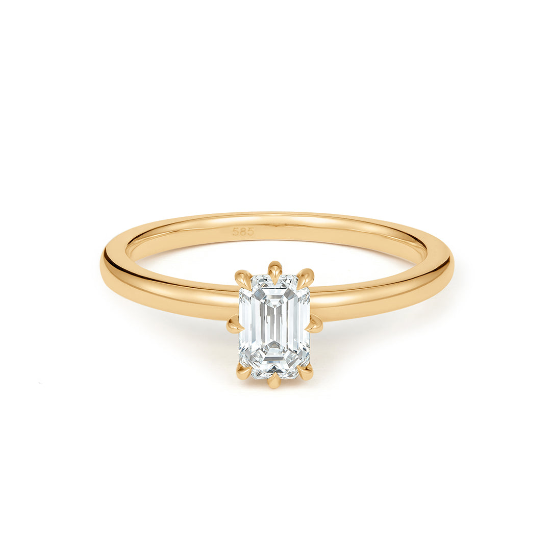 Emerald-Cut Lab-Grown Diamond Solitaire Engagement Ring