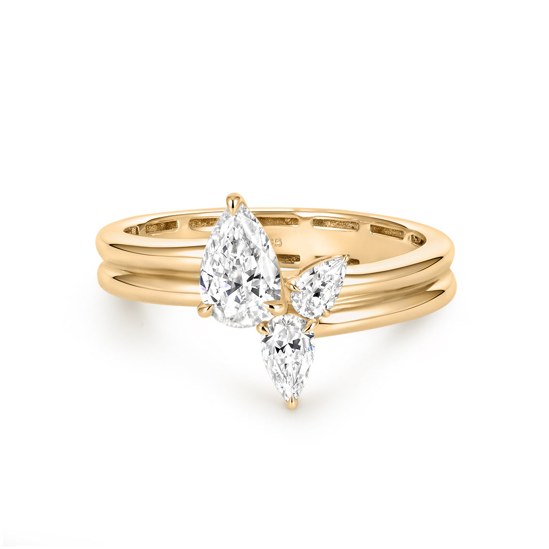 Asymmetric Pear Lab-Grown Diamond Ring