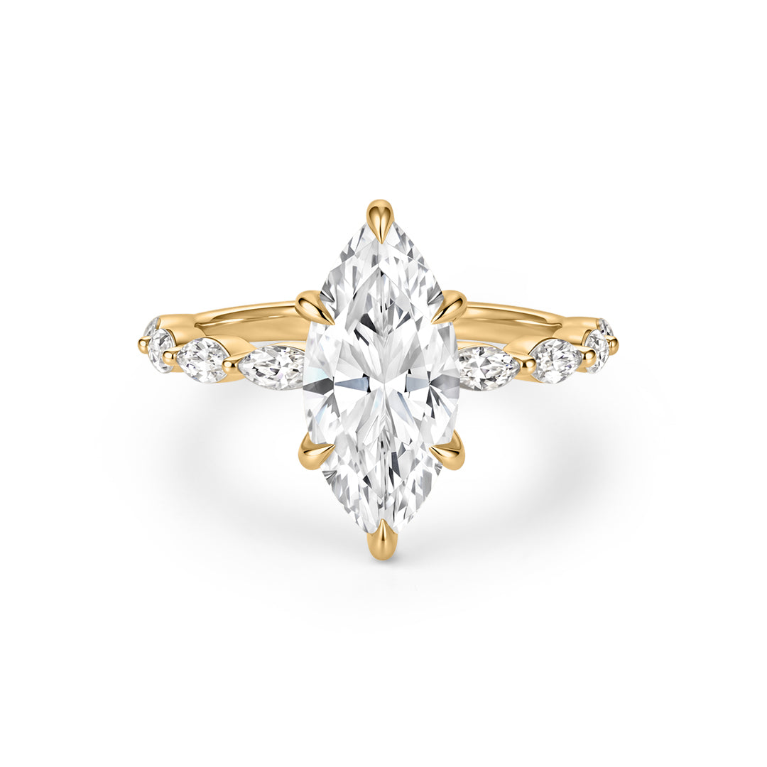 Marquise Lab-Grown Diamond Hidden Halo Engagement Ring