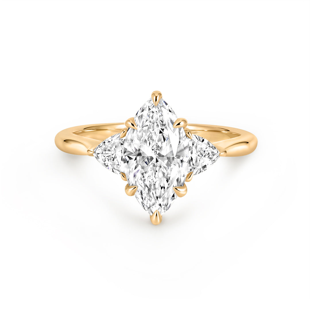 Marquise Lab-Grown Diamond Three-Stone Engagement Ring