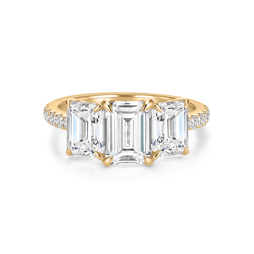 Three-Stone Emerald-Cut Lab-Grown Diamond Ring