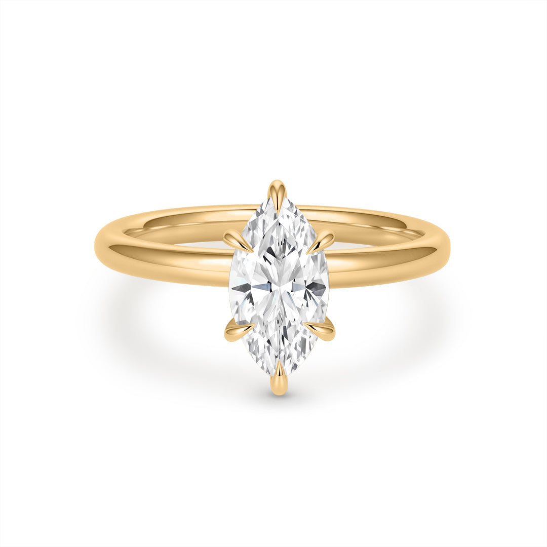 Marquise Lab-Grown Diamond Hidden Halo Solitaire Ring