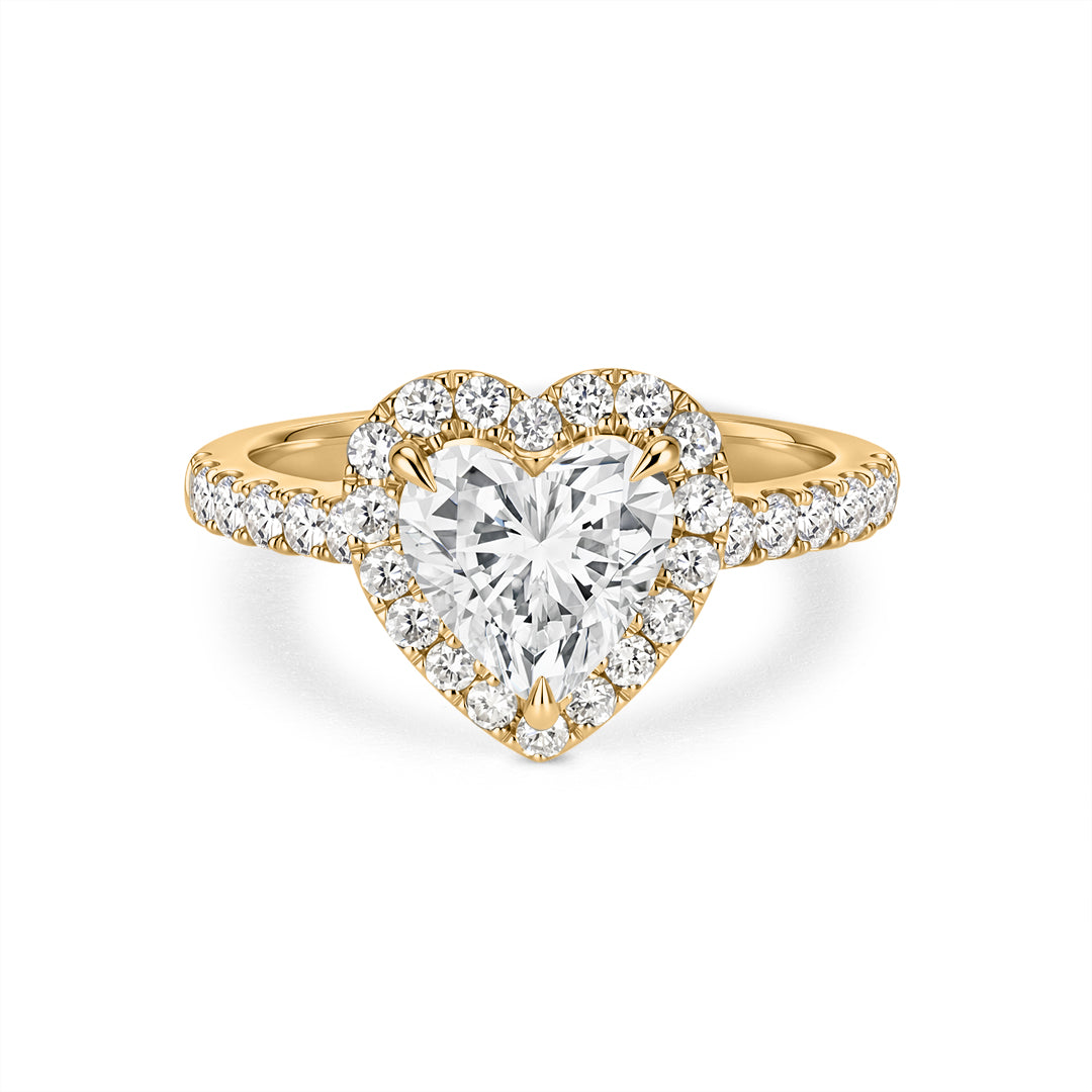 Pavé Halo Heart Lab-Grown Diamond Ring