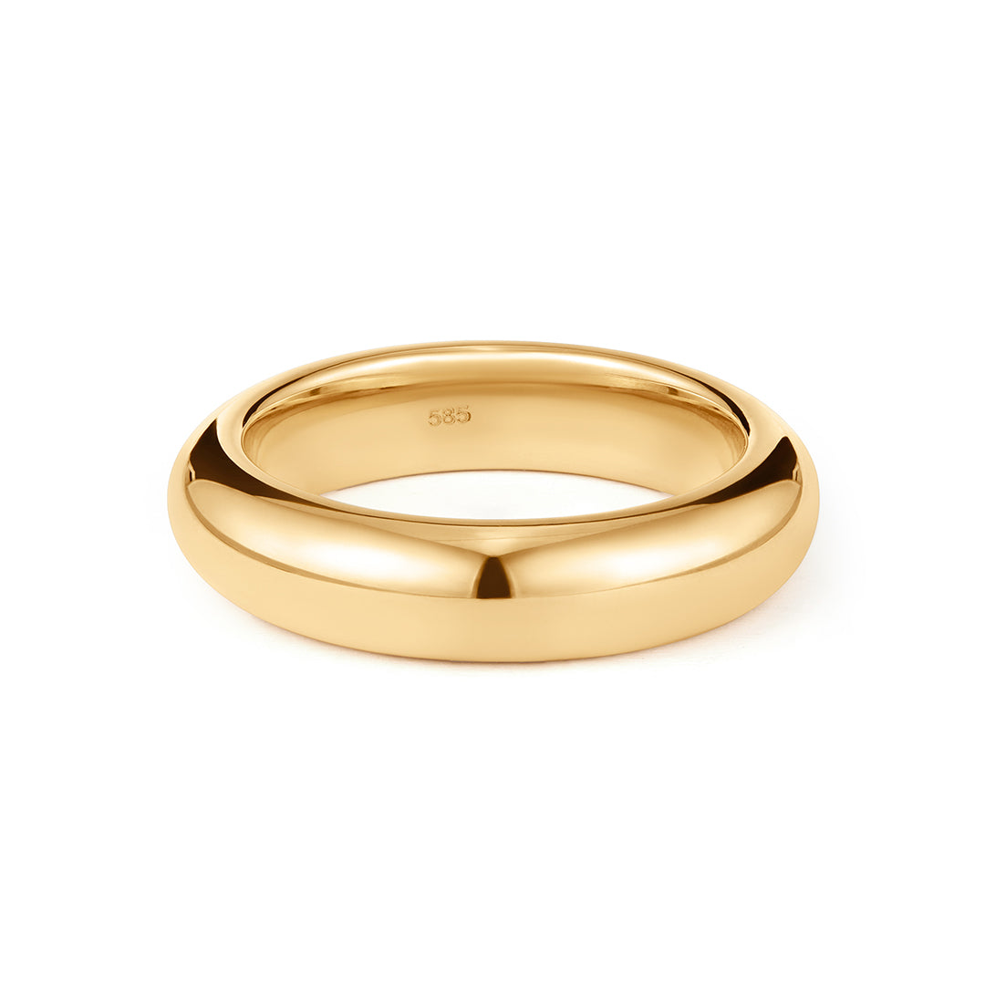 Classic Wide Domed Gold Band