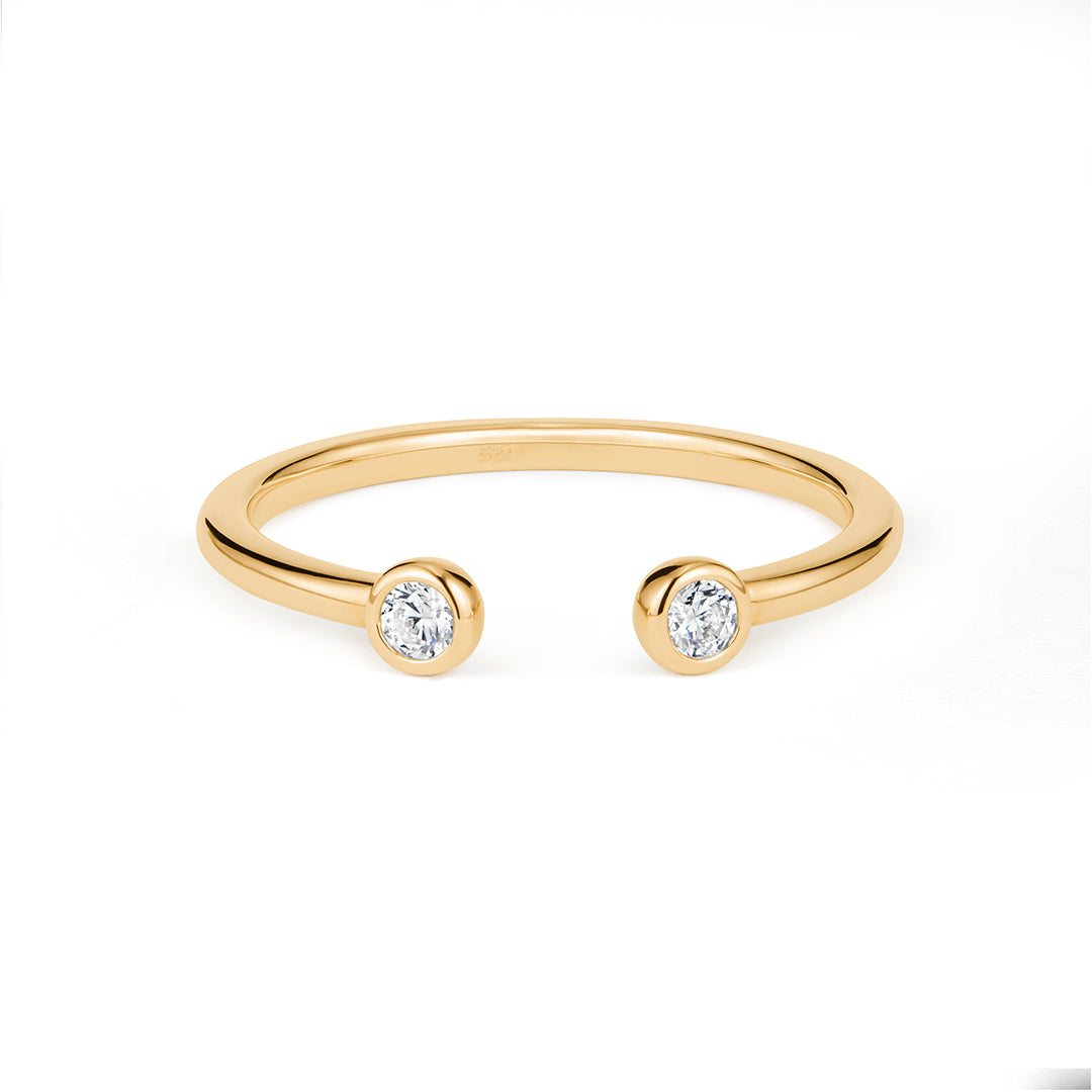 Round Lab-Grown Diamond Bezel Cuff Ring
