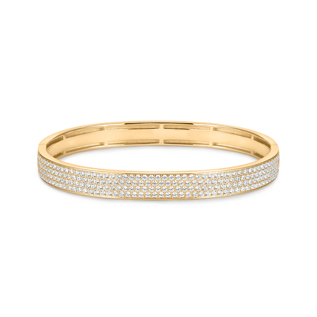 Multi-Row Pavé Natural Diamond Bangle