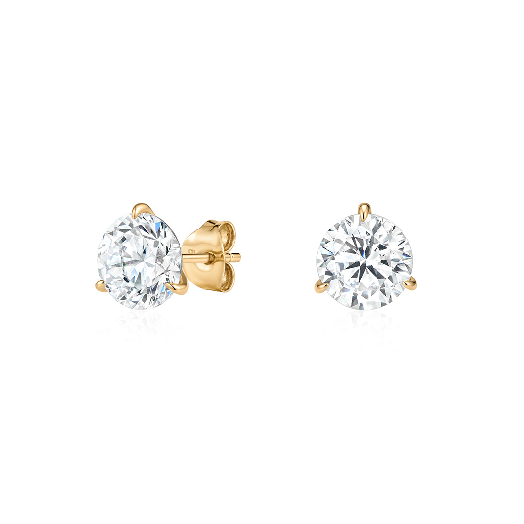 Essential Round Natural Diamond Stud Earrings with Butterfly Backs