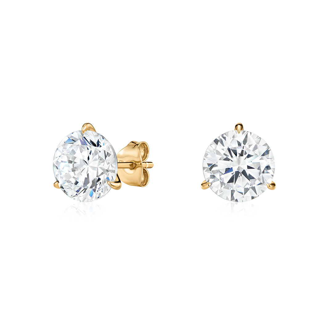 Essential Round Lab-Grown Diamond Stud Earrings with Butterfly Backs