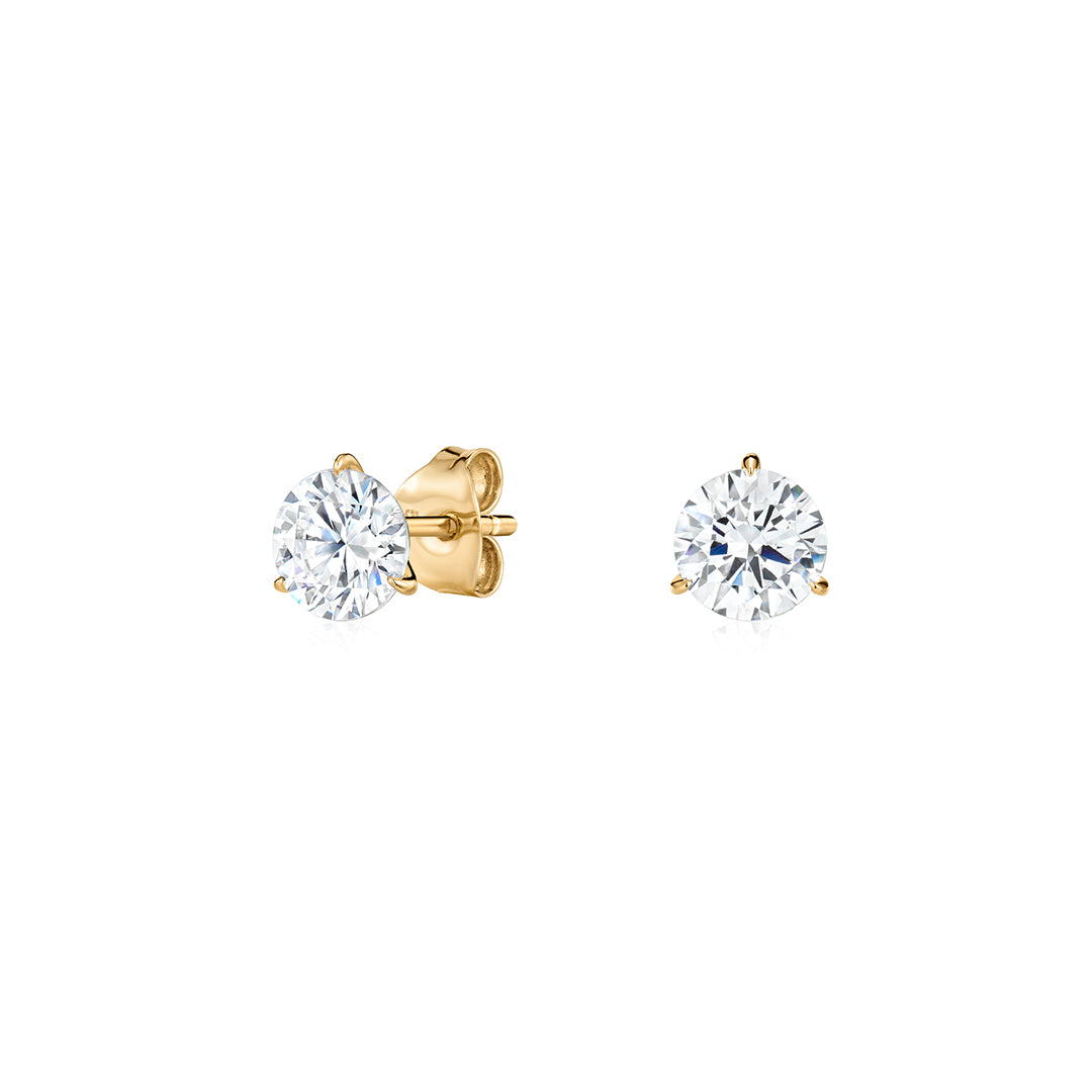 Essential Round Lab-Grown Diamond Stud Earrings with Butterfly Backs