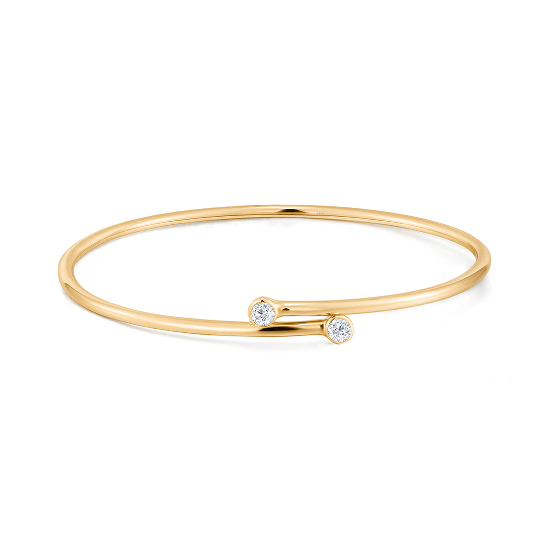Modern Round Lab-Grown Diamond Wrap Bangle