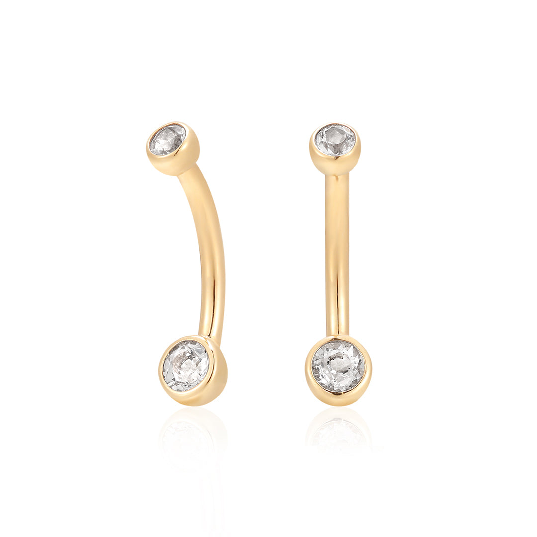 Round Lab-Grown Diamond Navel Curved Barbell(Pair)
