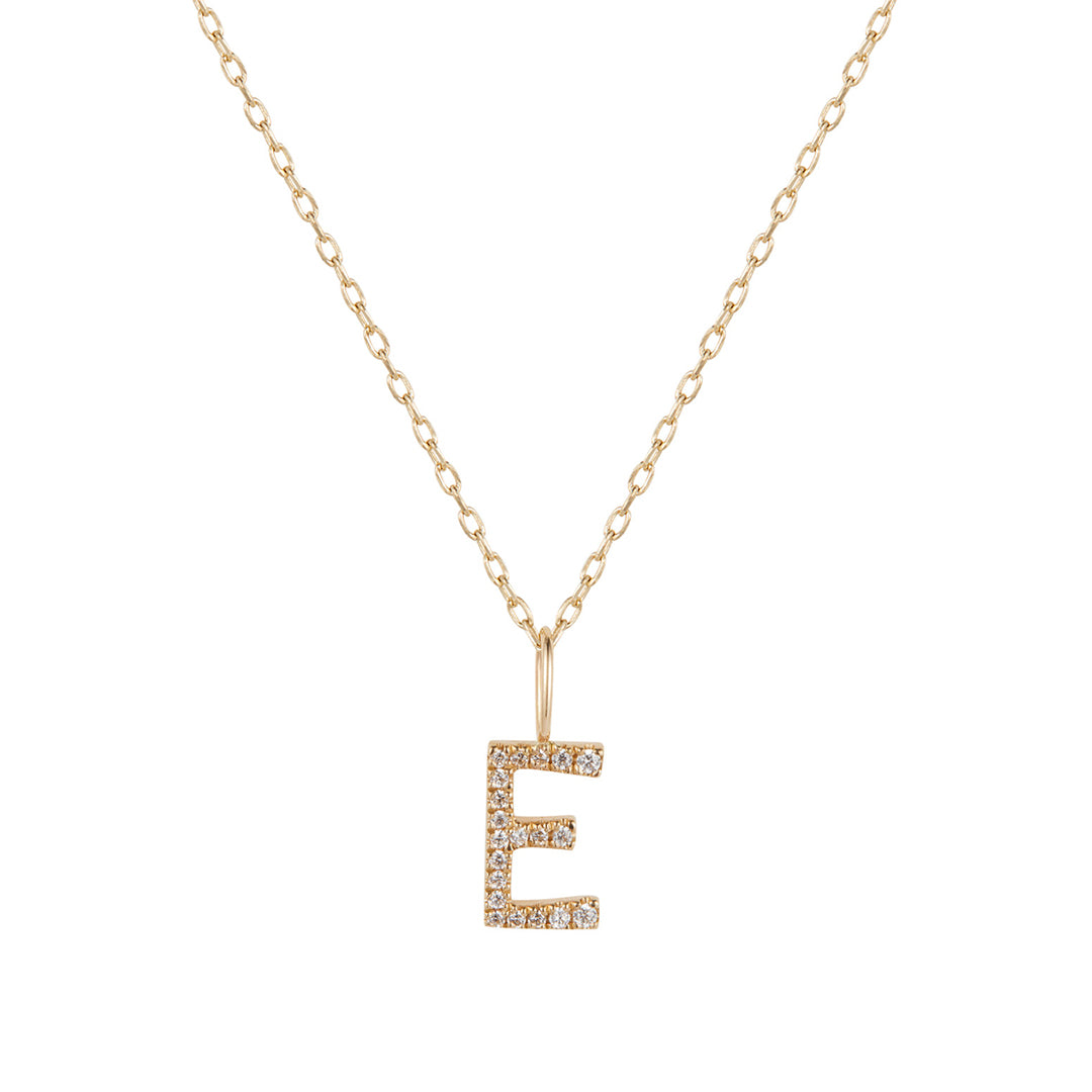 Natural Diamond Initial Charm Necklace