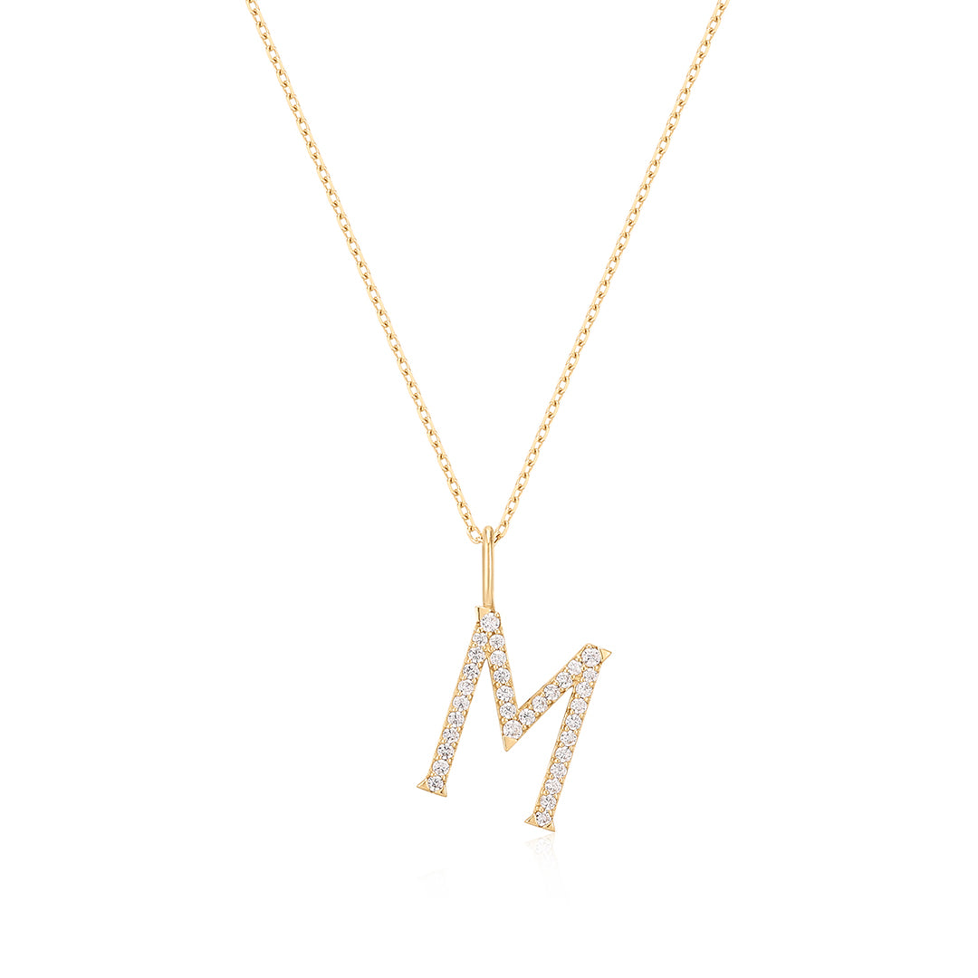 Pavé Lab Diamond Letter Necklace