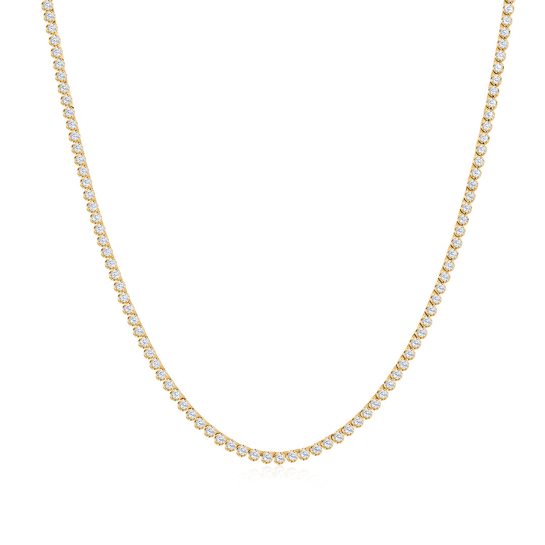 Curved-Prong Lab-Grown Diamond Tennis Necklace