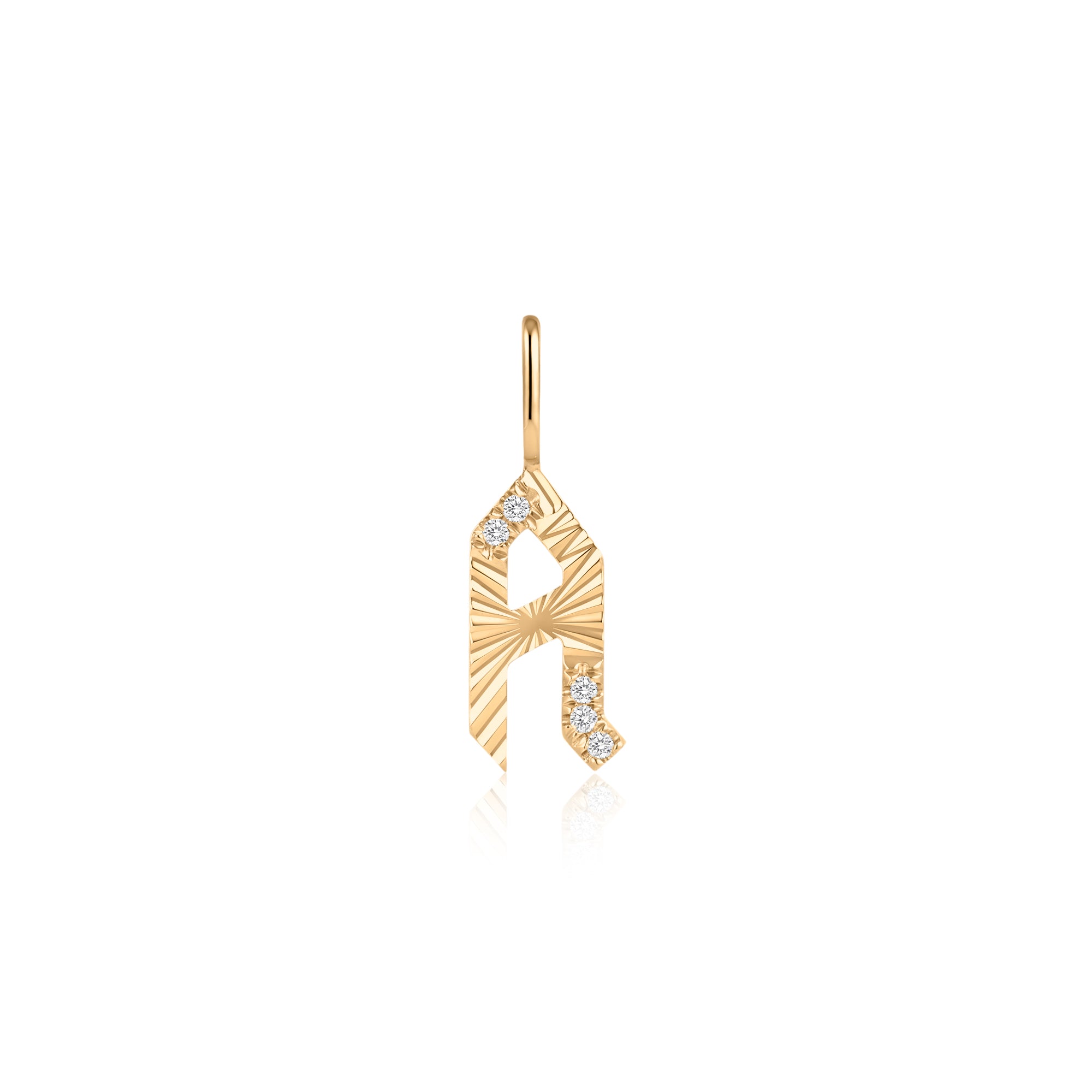 CNC Engraved Lab-Grown Diamond Initial Pendant