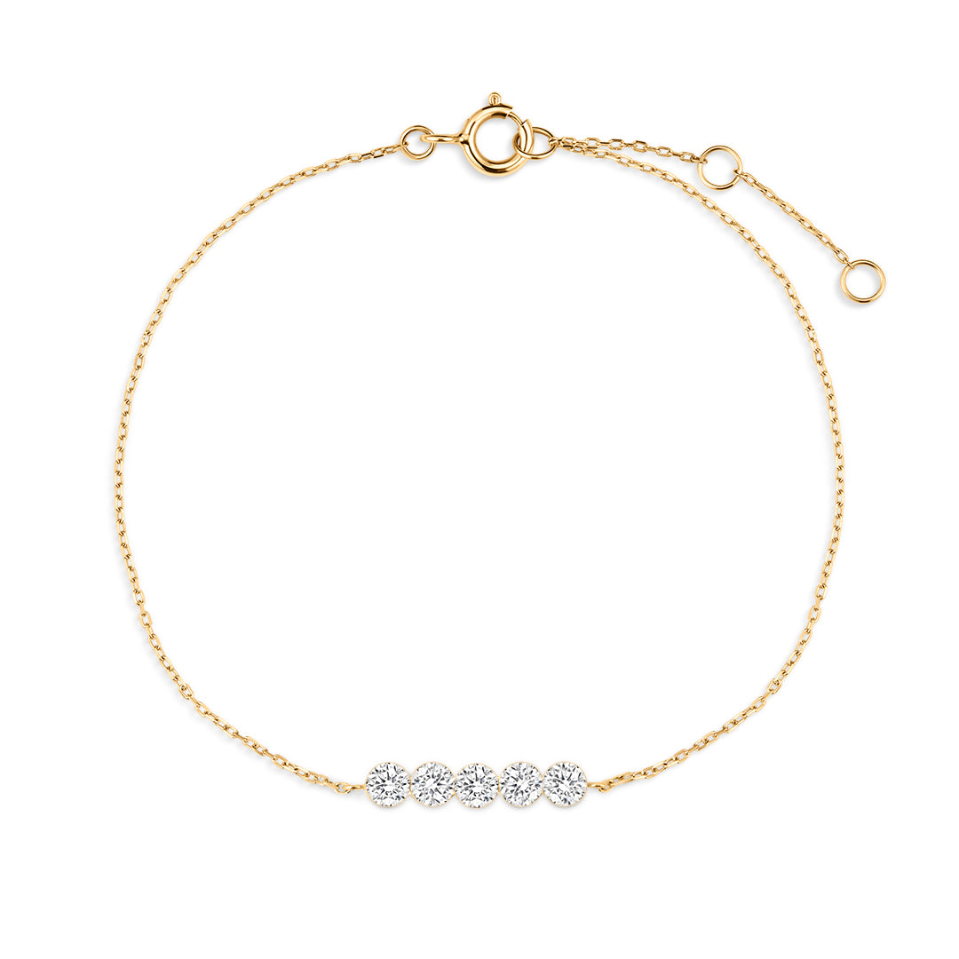 Lab-Grown Diamond Five-Stone Invisible Set Bracelet