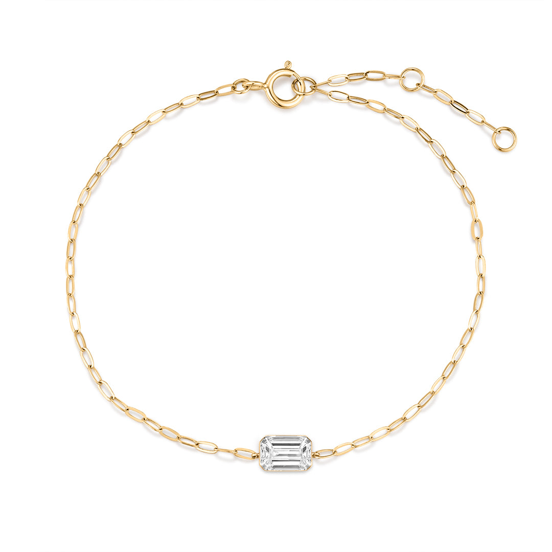 Lab-Grown Emerald-Cut Diamond Station Bracelet