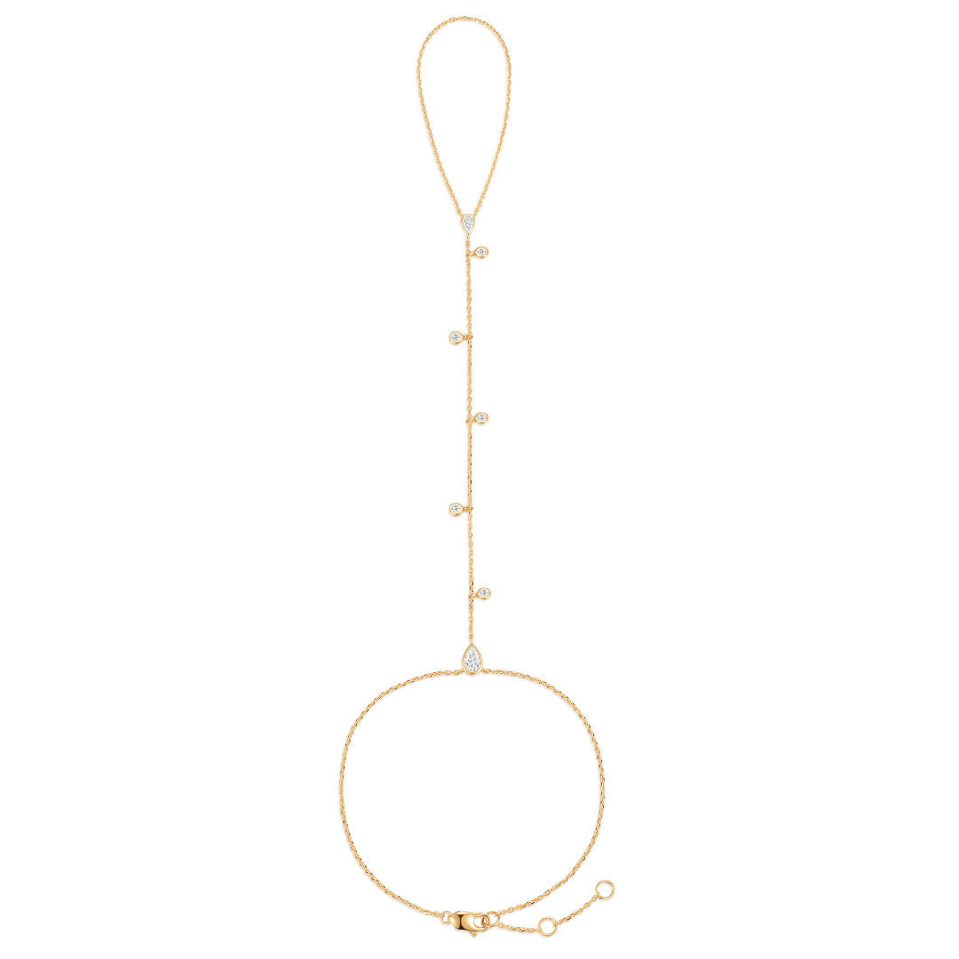 Lab-Grown Diamond Drop Hand Chain