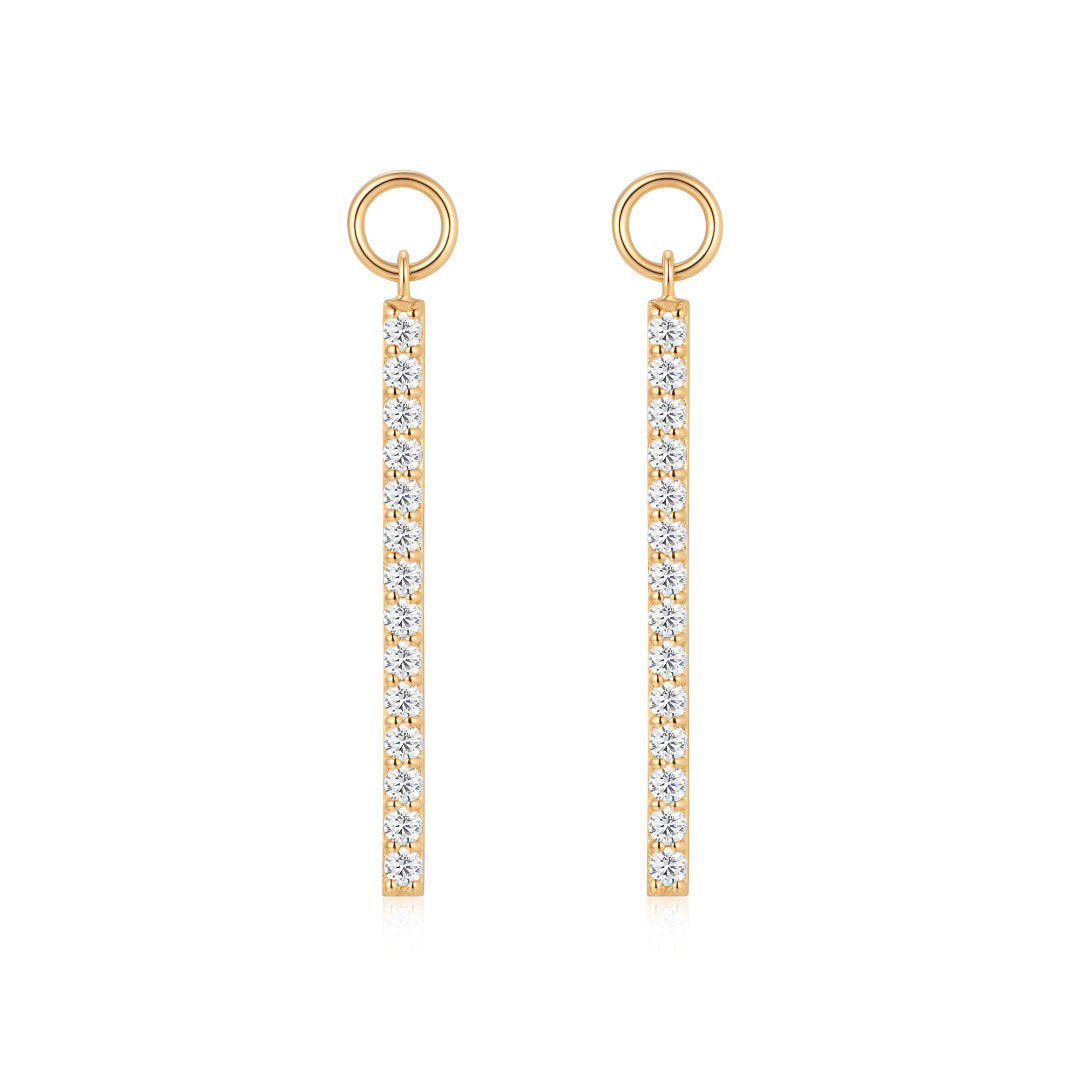 Round Lab-Grown Diamond Linear Drop Charms
