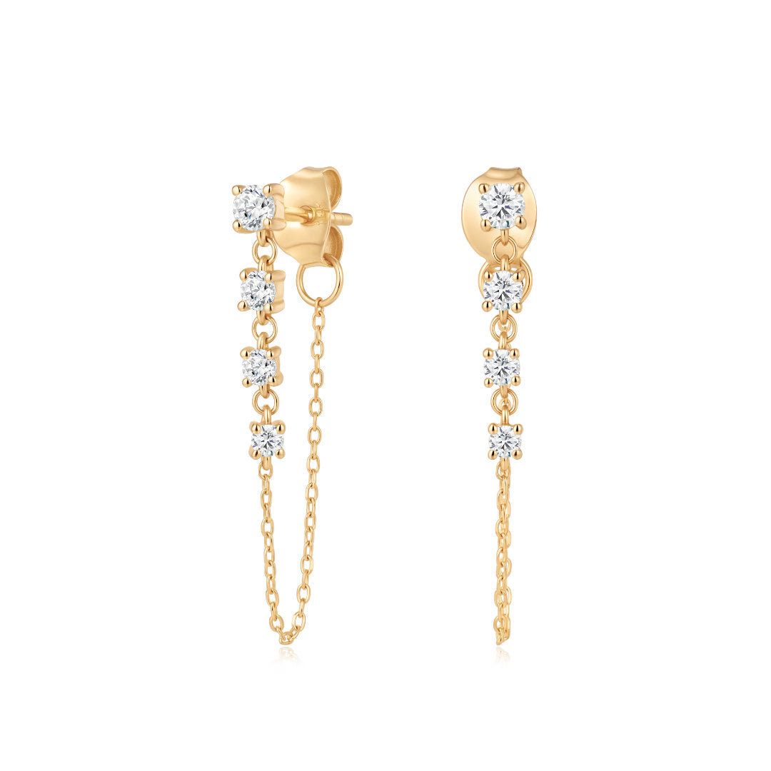 Round Lab-Grown Diamond Cascade Earrings