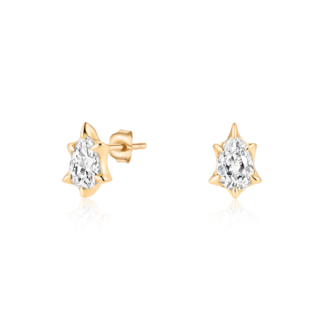 Lab-Grown Diamond Pear Starburst Stud Earrings