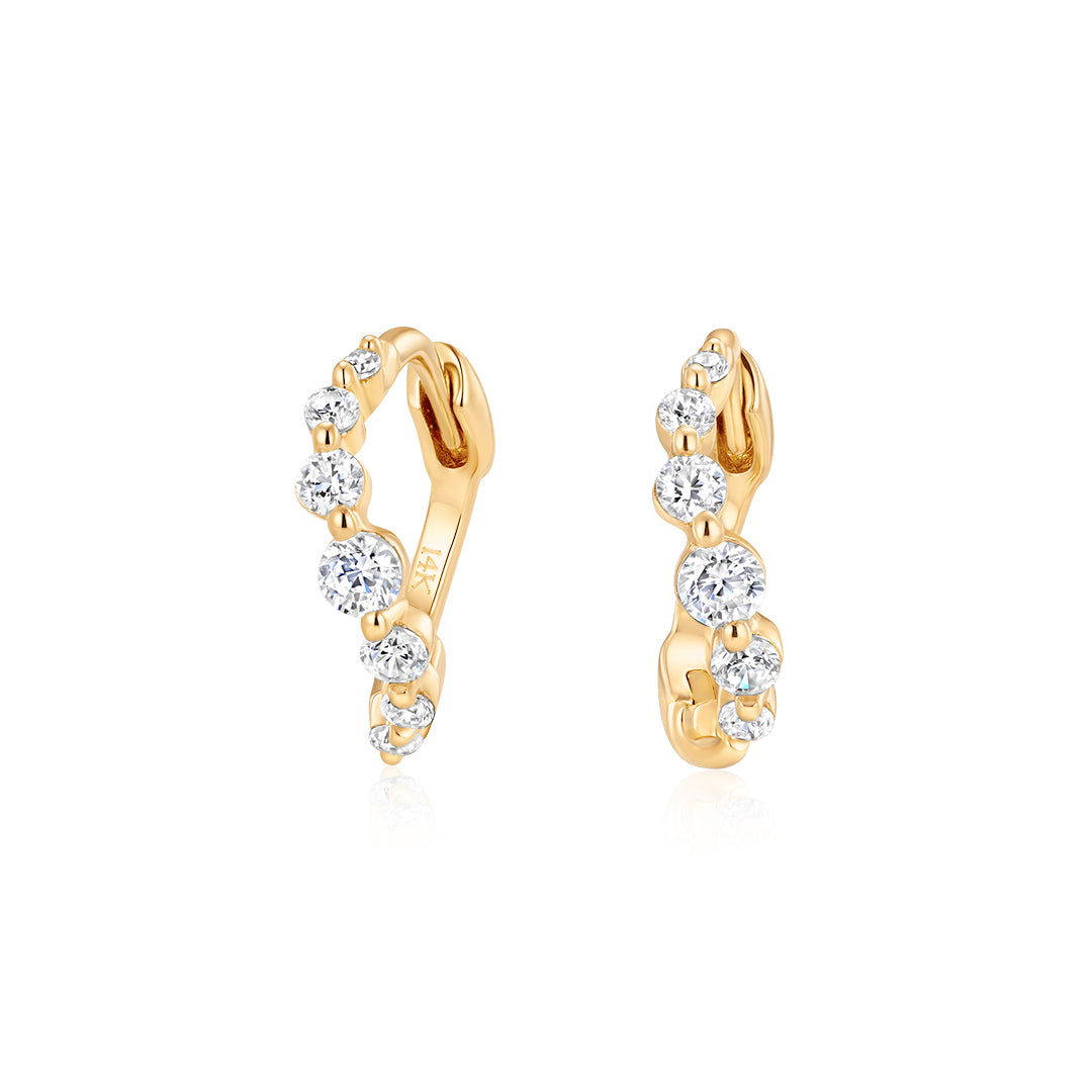 Lab-Grown Diamond Irregular Cluster Huggie Earrings