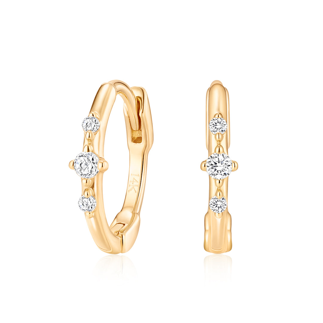 Lab-Grown Diamond Lace Cluster Huggie Earrings