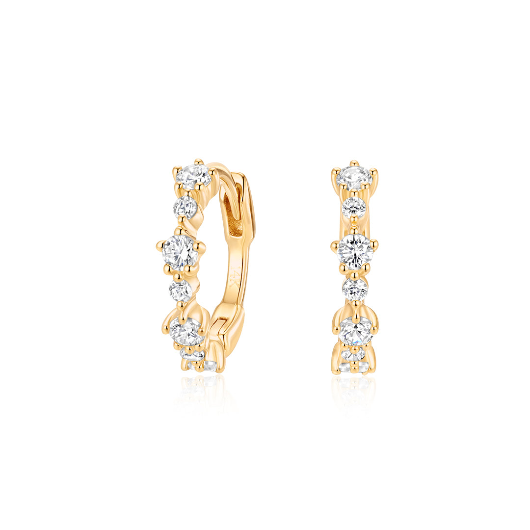Lab-Grown Diamond Ornate Cluster Huggie Earrings