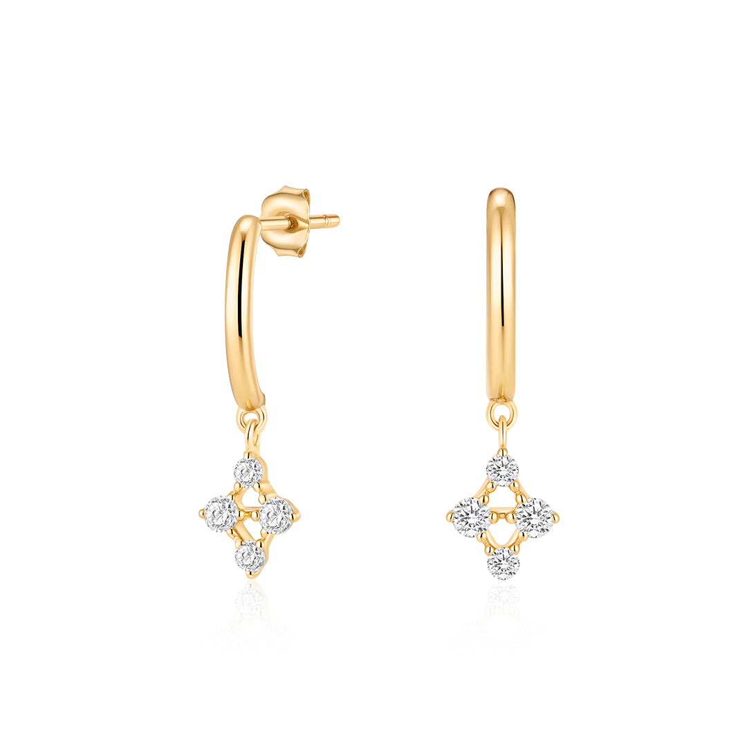 Lab-Grown Diamond Openwork Star Drop Earrings