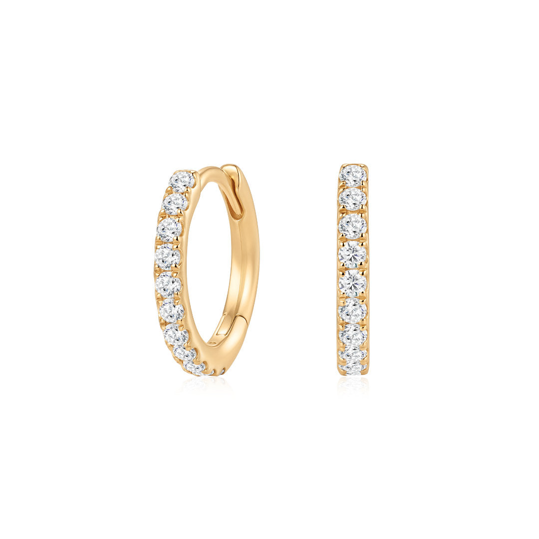 Lab-Grown Diamond Slim Pavé Huggie Earrings