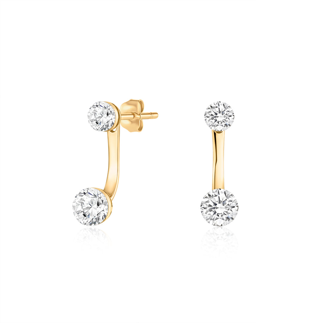 Round Lab-Grown Diamond Invisible Set Ear Jacket Earrings
