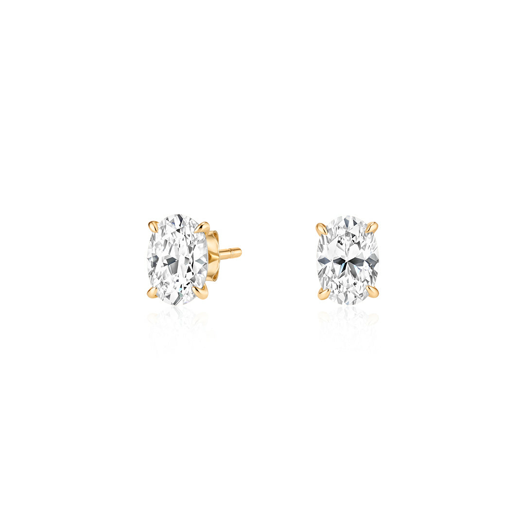 Lab-Grown Oval Diamond Stud Earrings