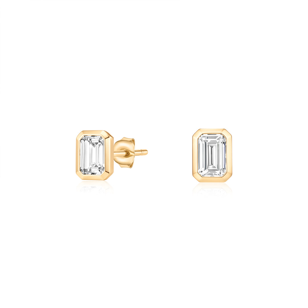 Emerald-Cut Lab-Grown Diamond Daily Stud Earrings