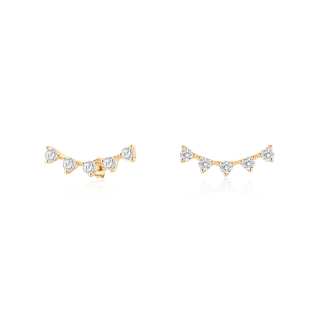 Lab-Grown Diamond Elongated Curve Flat Back Piercing