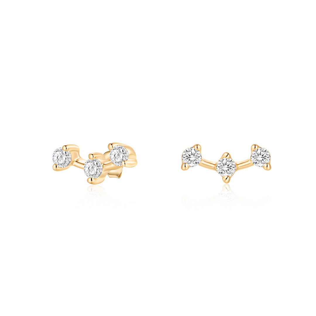 Lab-Grown Diamond Three-Stone Lace Flat Back Piercing