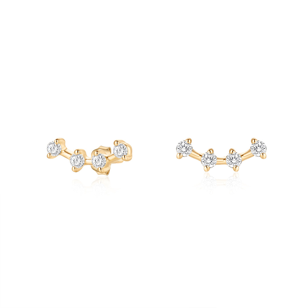 Lab-Grown Diamond Four-Stone Lace Flat Back Piercing