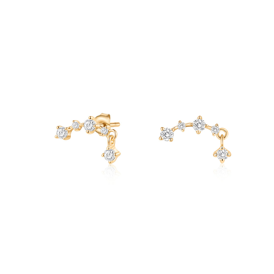 Lab-Grown Diamond Lace Curve Dangle Flat Back Piercing