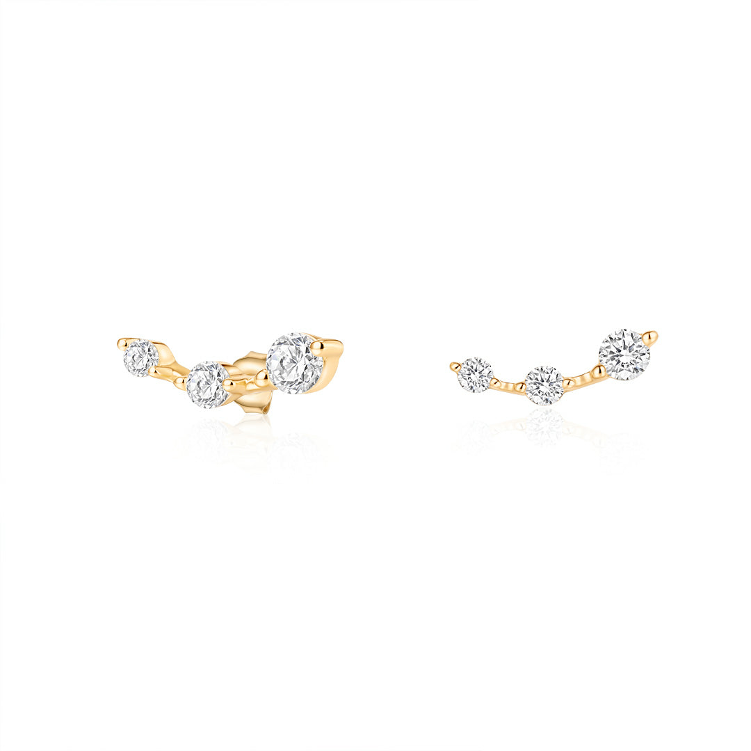 Round Lab-Grown Diamond Three-Stone Arc Flat Back Piercing
