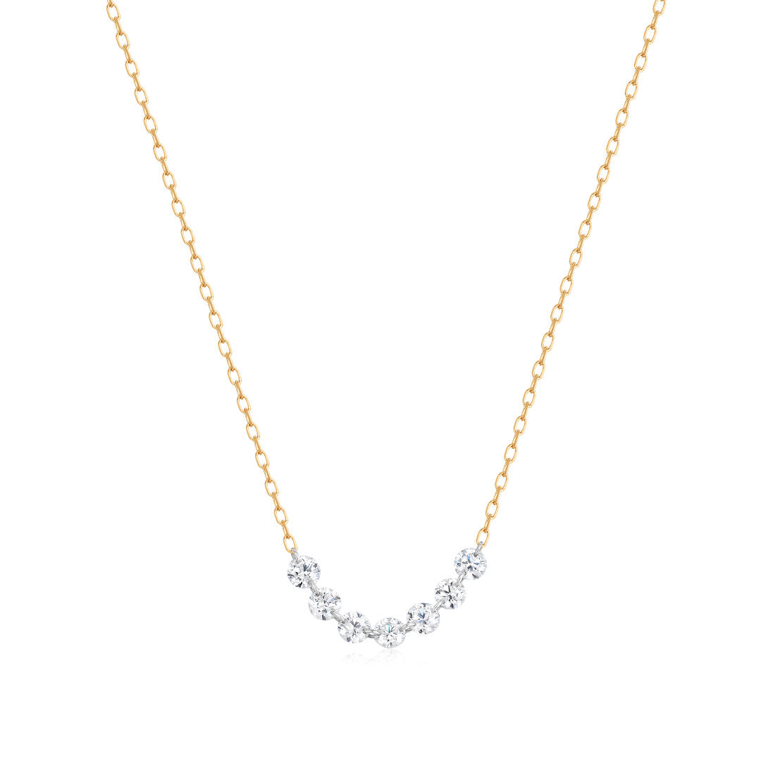 Drilled Round Lab-Grown Diamond Line Necklace
