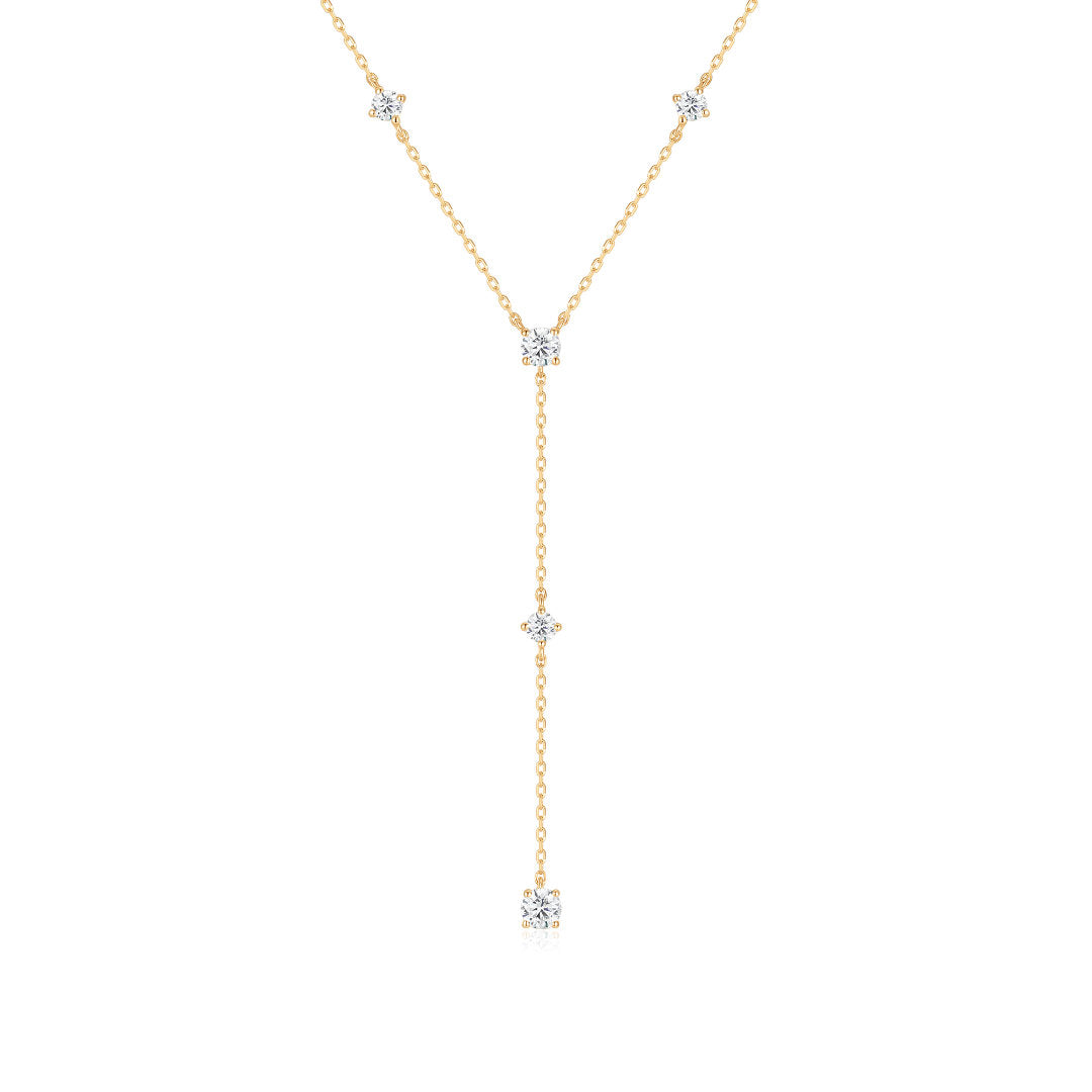 Lab-Grown Diamond Fine Chain Lariat Necklace