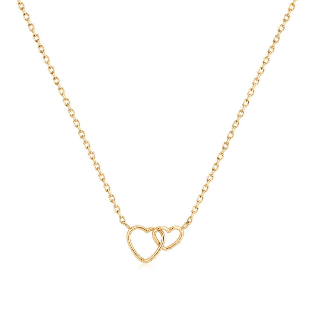 Gold Interlocking Heart Necklace