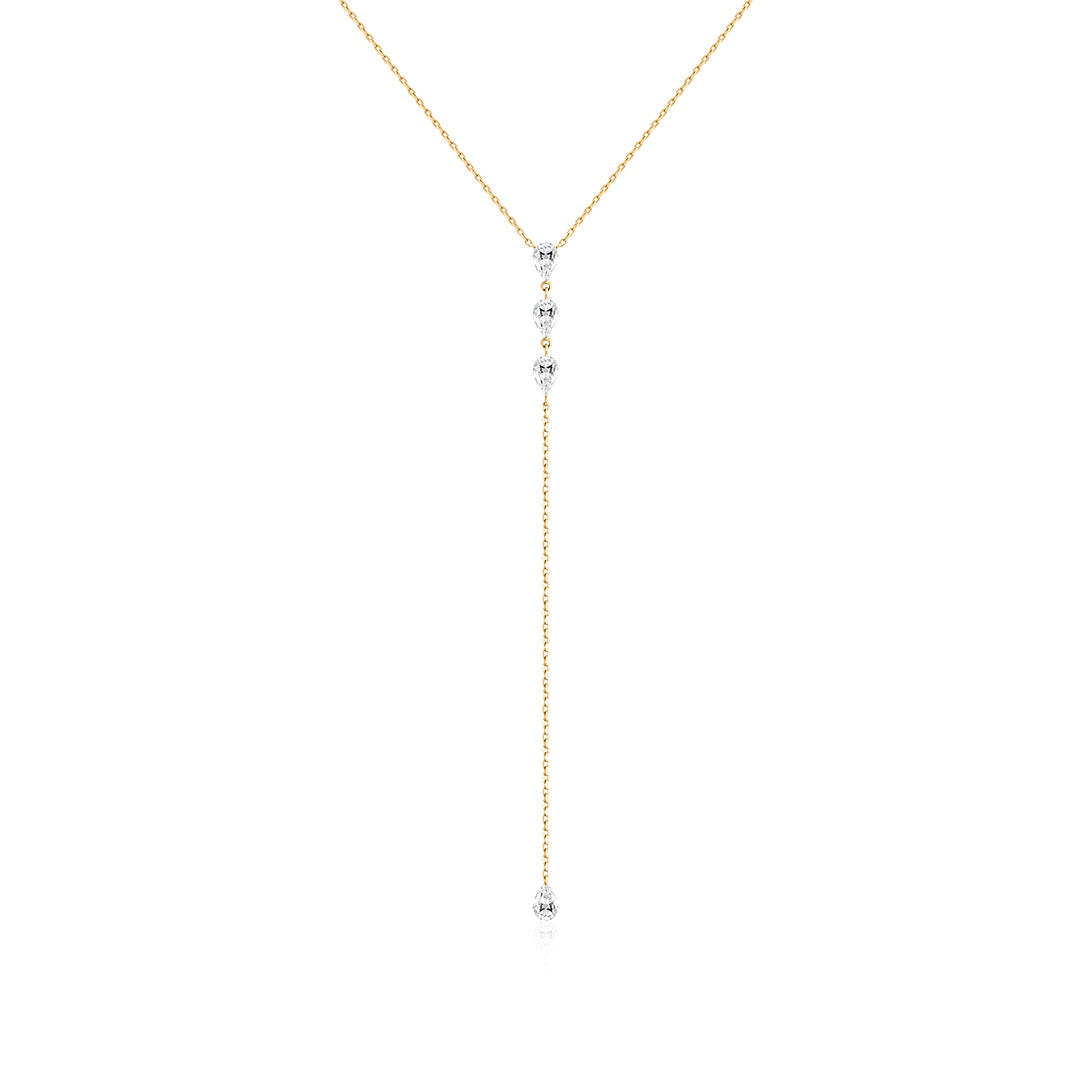 Pear Lab-Grown Diamond Y Lariat Necklace